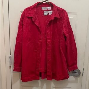 Blair 2-piece Vibrant Red Corduroy Shirt set